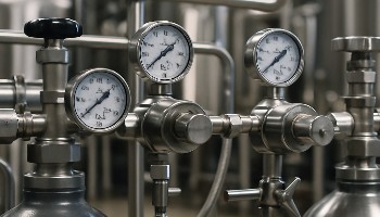 Équipements gaz pour brasserie : bouteilles CO2, détendeurs, manomètres et accessoires pour carbonatation et tirage.